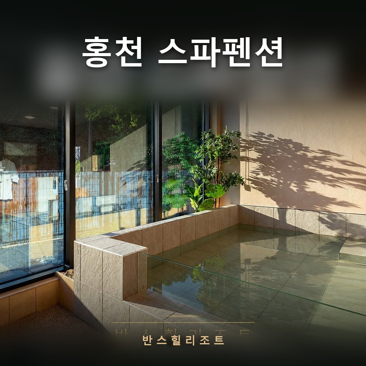 홍천 스파펜션 반스힐리조트 — 넓은 창이 있는 실내 스파