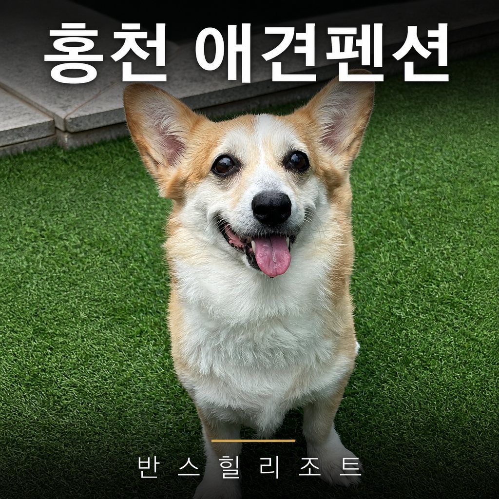 홍천 애견펜션 반스힐리조트 — 천연잔디 운동장의 반려견