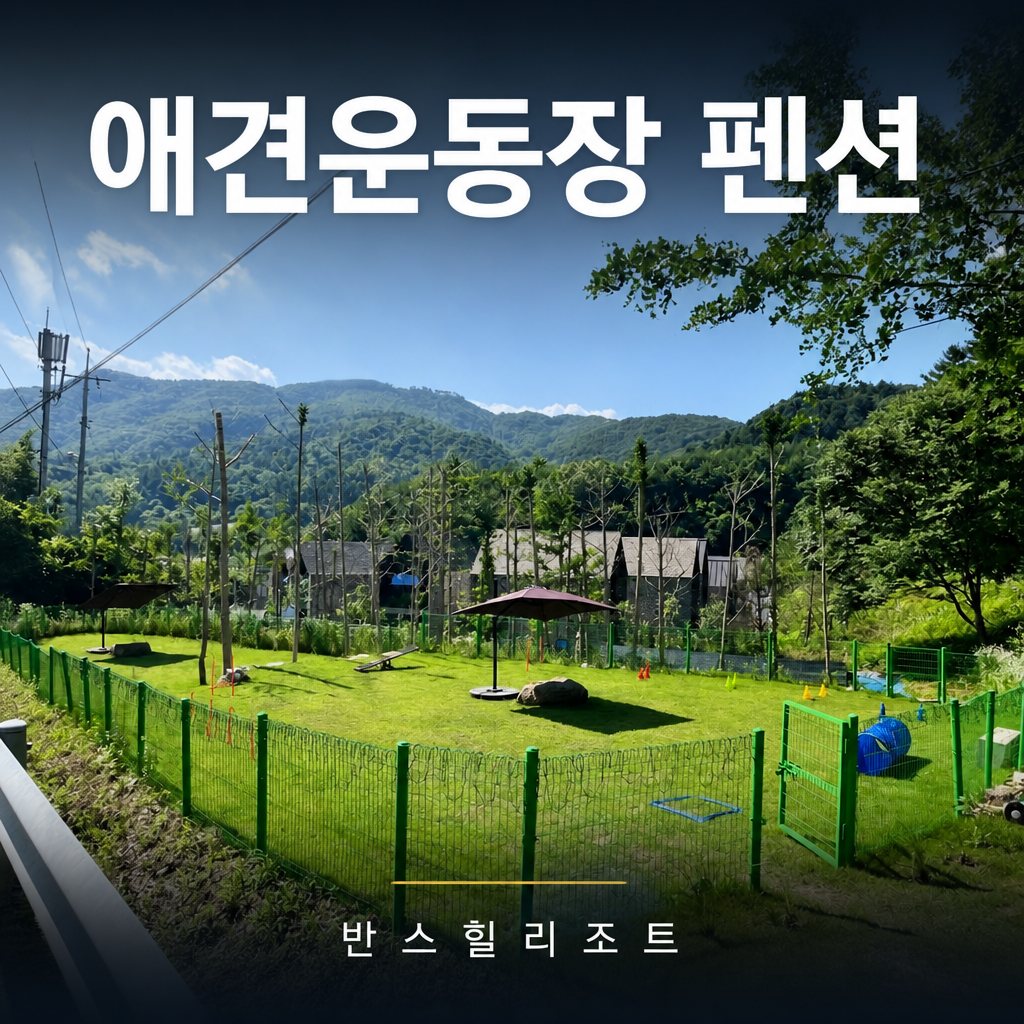 애견운동장 펜션 반스힐리조트 — 300평 천연잔디 전용 운동장